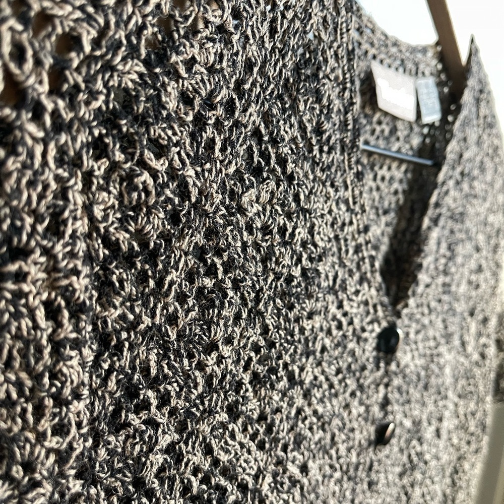 TanJay black and brown open weave cardigan - Picture 3 of 3